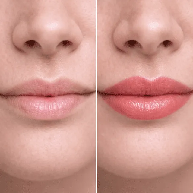 Lip blushing semi-permanent makeup result