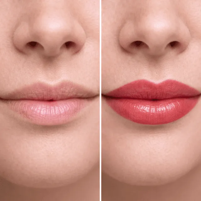 Lip tattoo before and after — natural lip color enhancement